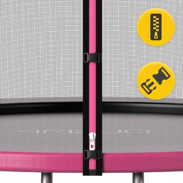 Батут із зовнішньою сіткою 4FIZJO Classic 8FT 252 см Black/Pink (P-5907739314536) 154721-2692 фото
