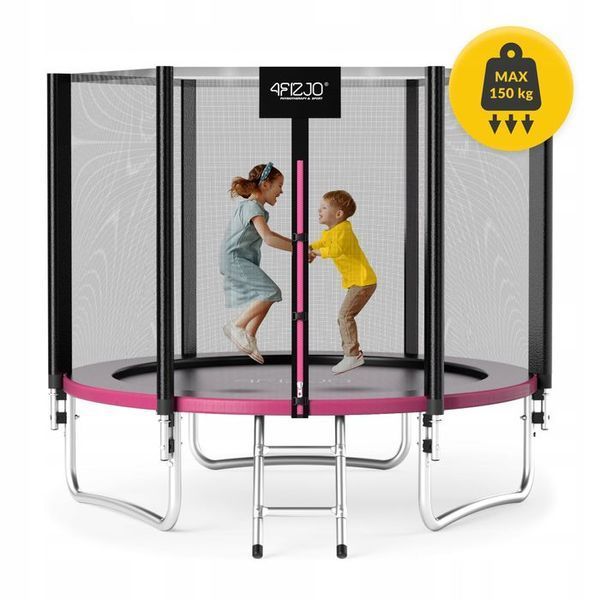 Батут із зовнішньою сіткою 4FIZJO Classic 8FT 252 см Black/Pink (P-5907739314536) 154721-2692 фото