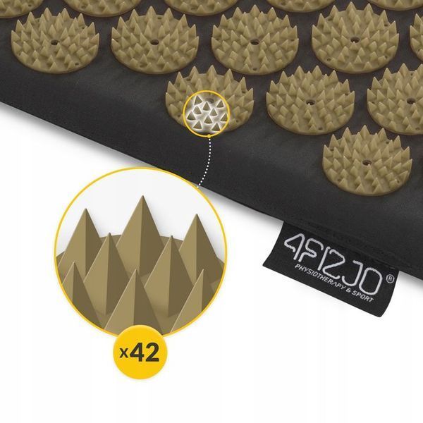 Килимок акупунктурний з валиком 4FIZJO Classic Mat XL Аплікатор Кузнєцова Black/Gold (P-5907739315052) 154224-2692 фото