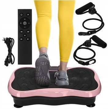 Віброплатформа для тренувань 4FIZJO Ultra+ з пультом та еспандерами Black/Pink (P-5905973402880) 152551-2692 фото
