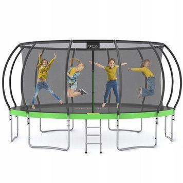 Батут із внутрішньою сіткою 4FIZJO PRO 16FT 496 см Black/Green (P-5907739319241) 154722-2692 фото