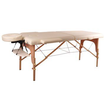 Масажний стіл inSPORTline Taisage 2-Piece Wooden - кремово-жовтий 9406-1 фото
