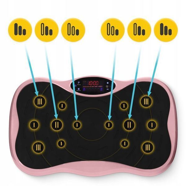 Віброплатформа для тренувань 4FIZJO Ultra+ з пультом та еспандерами Black/Pink (P-5905973402880) 152551-2692 фото