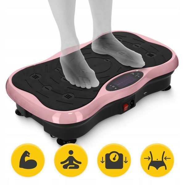 Віброплатформа для тренувань 4FIZJO Ultra+ з пультом та еспандерами Black/Pink (P-5905973402880) 152551-2692 фото