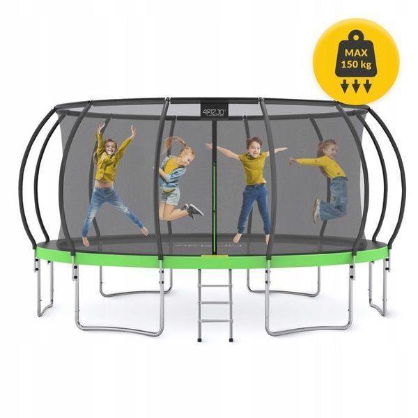 Батут із внутрішньою сіткою 4FIZJO PRO 16FT 496 см Black/Green (P-5907739319241) 154722-2692 фото