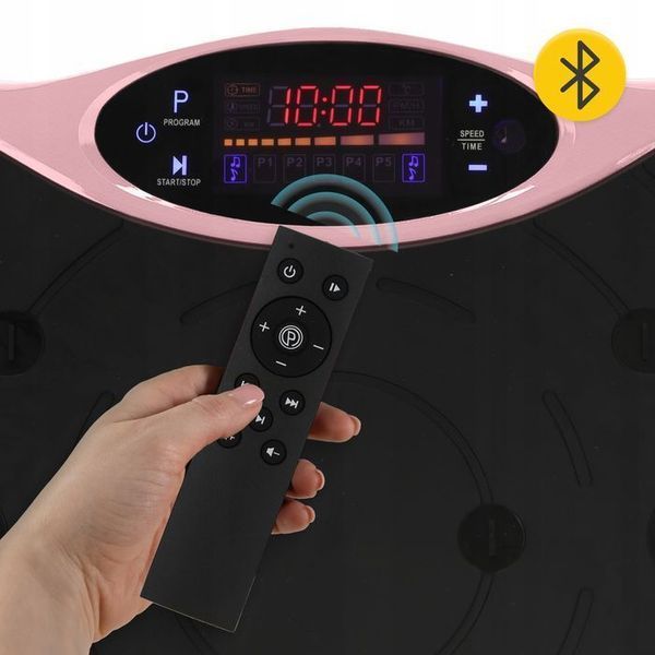 Віброплатформа для тренувань 4FIZJO Ultra+ з пультом та еспандерами Black/Pink (P-5905973402880) 152551-2692 фото