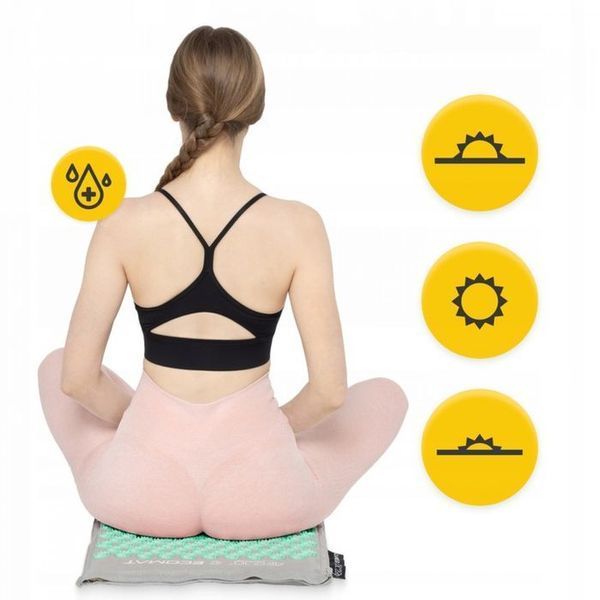 Килимок акупунктурний з подушкою 4FIZJO Eco Mat Аплікатор Кузнєцова Grey/Mint (P-5907739312181) 145448-2692 фото
