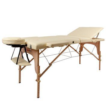 Масажний стіл inSPORTline Japane 3-Piece Wooden - кремово-жовтий 9408-1 фото