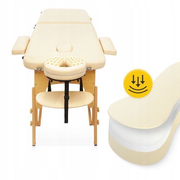 Масажний стіл складний 4FIZJO Massage Table Wood W60 Beige (P-5907739318350) P-5907739318350 фото