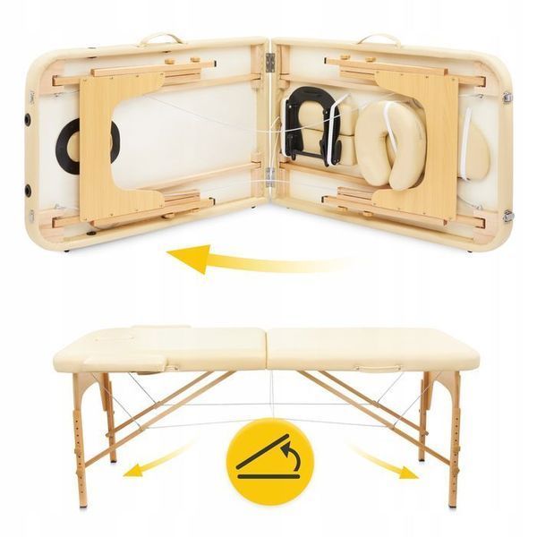 Масажний стіл складний 4FIZJO Massage Table Wood W60 Beige (P-5907739318350) P-5907739318350 фото