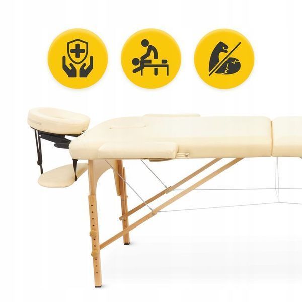 Масажний стіл складний 4FIZJO Massage Table Wood W60 Beige (P-5907739318350) P-5907739318350 фото