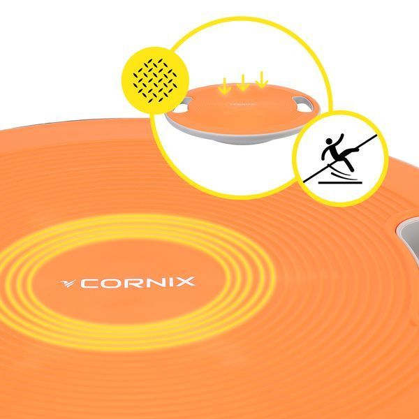 Балансувальна платформа Cornix XR-0444 кругла пластикова 39,5 см помаранчевий/сірий XR-0444 фото