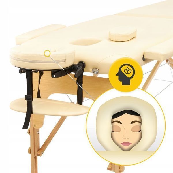 Масажний стіл складний 4FIZJO Massage Table Wood W60 Beige (P-5907739318350) P-5907739318350 фото