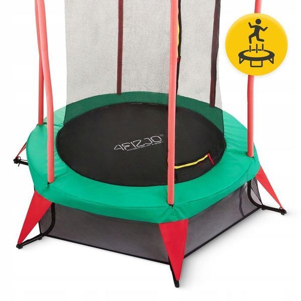 Батут дитячий для дому 4FIZJO Kids 140 см Green/Red (P-5907739319456) 154723-2692 фото