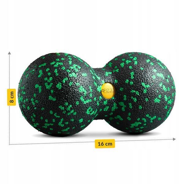Масажний м'яч подвійний 4FIZJO EPP DuoBall 08 Black/Green (P-5907222931295) 146026-2692 фото