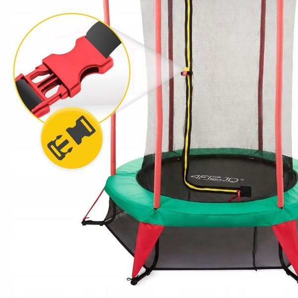Батут дитячий для дому 4FIZJO Kids 140 см Green/Red (P-5907739319456) 154723-2692 фото