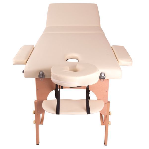 Масажний стіл inSPORTline Japane 3-Piece Wooden - кремово-жовтий 9408-1 фото
