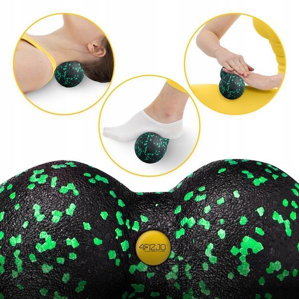 Масажний м'яч подвійний 4FIZJO EPP DuoBall 08 Black/Green (P-5907222931295) 146026-2692 фото