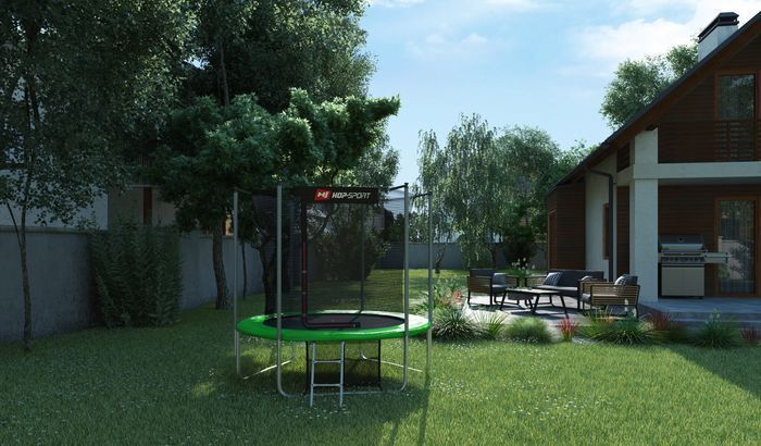 Батут Hop-Sport з внутрішньою сіткою 8ft (244cm) Зелений 2111-1664 фото