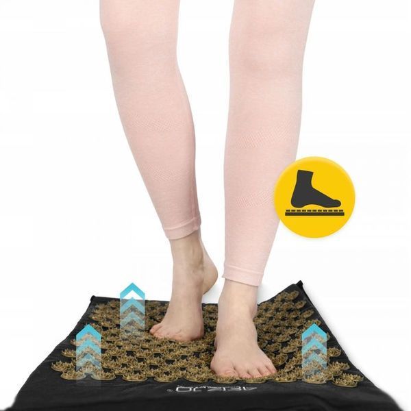 Килимок акупунктурний з подушкою 4FIZJO Ergo Mat Аплікатор Кузнєцова Black/Gold (P-5907739313881) 154227-2692 фото