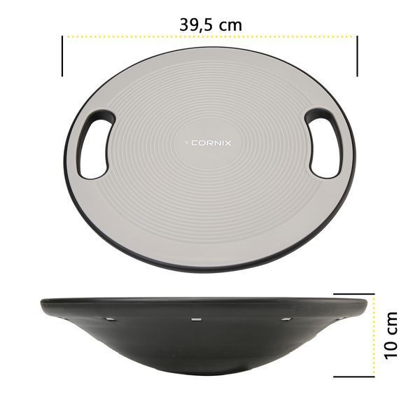 Балансувальна платформа Cornix XR-0443 кругла пластикова 39,5 см сірий/чорний XR-0443 фото