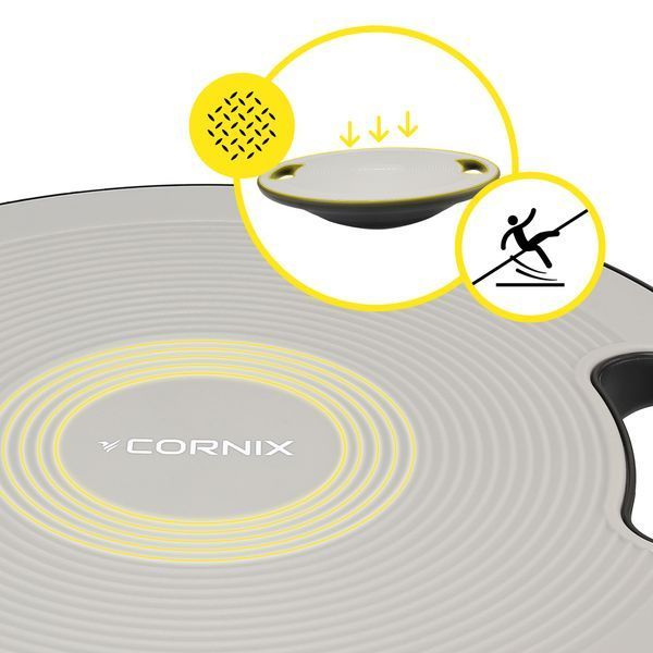 Балансувальна платформа Cornix XR-0443 кругла пластикова 39,5 см сірий/чорний XR-0443 фото
