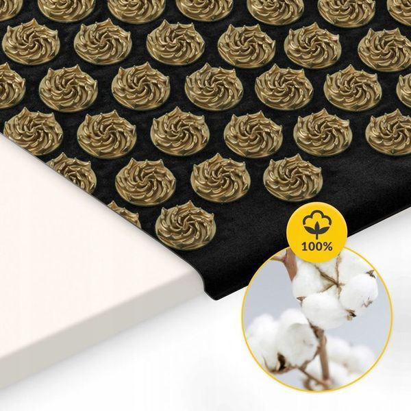 Килимок акупунктурний з подушкою 4FIZJO Ergo Mat Аплікатор Кузнєцова Black/Gold (P-5907739313881) 154227-2692 фото