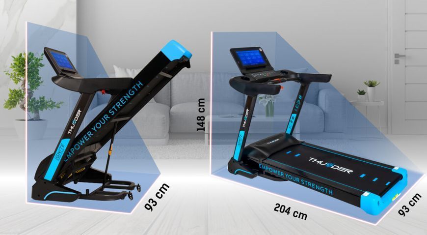 Бігова доріжка електрична THUNDER IGNITE-S-TFT-BLACK &mdash; сучасна мультимедійна доріжка для дому IGNITE-S-TFT-BLACK фото