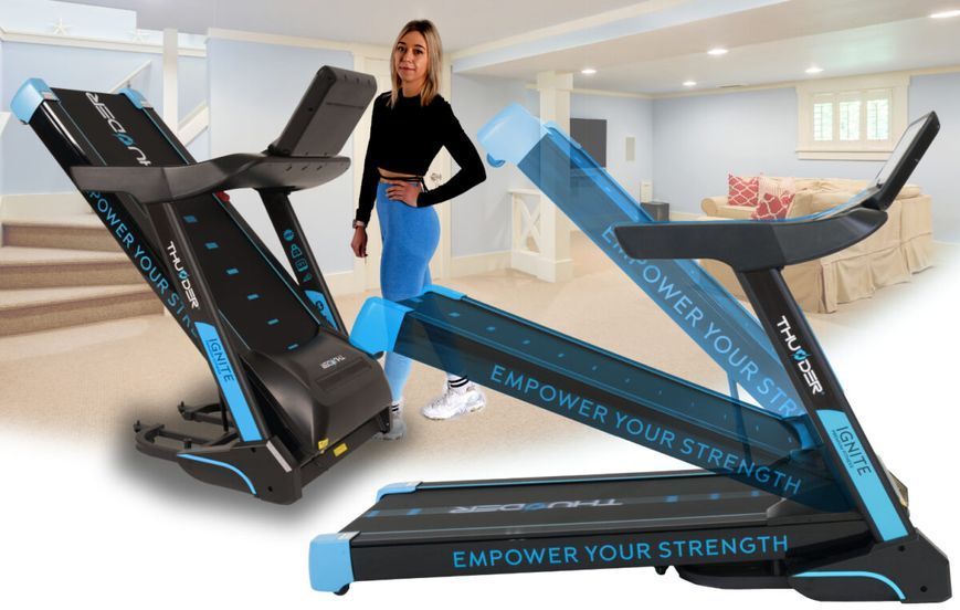 Бігова доріжка електрична THUNDER IGNITE-S-TFT-BLACK &mdash; сучасна мультимедійна доріжка для дому IGNITE-S-TFT-BLACK фото