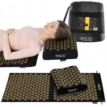 Килимок акупунктурний з подушкою 4FIZJO Ergo Mat XL Аплікатор Кузнєцова Black/Gold (P-5907739313843) 154228-2692 фото