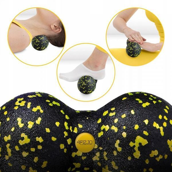 Масажний м'яч подвійний 4FIZJO EPP DuoBall 08 Black/Yellow (P-5907222931301) 146030-2692 фото