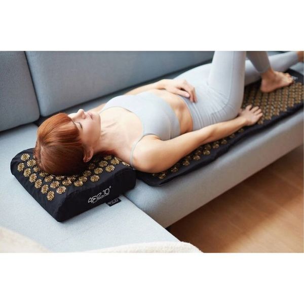 Килимок акупунктурний з подушкою 4FIZJO Ergo Mat XL Аплікатор Кузнєцова Black/Gold (P-5907739313843) 154228-2692 фото