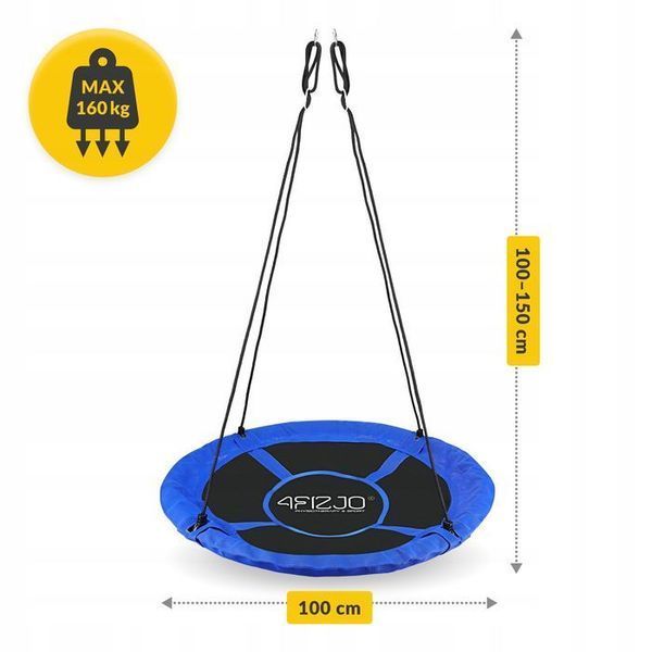Гойдалка-гніздо кругла 4FIZJO L 100 см Black/Blue (P-5907739314529) 145611-2692 фото