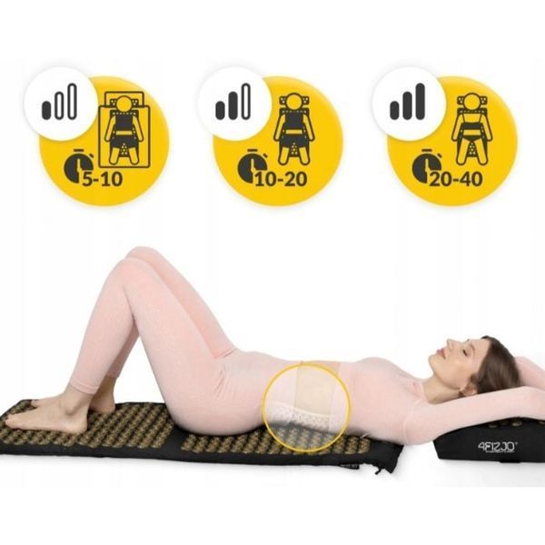 Килимок акупунктурний з подушкою 4FIZJO Ergo Mat XL Аплікатор Кузнєцова Black/Gold (P-5907739313843) 154228-2692 фото