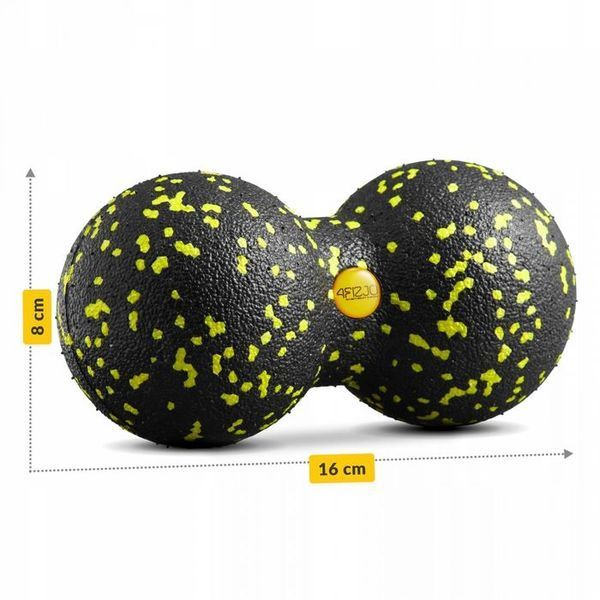 Масажний м'яч подвійний 4FIZJO EPP DuoBall 08 Black/Yellow (P-5907222931301) 146030-2692 фото