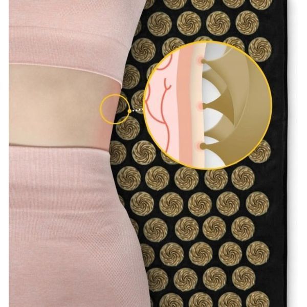 Килимок акупунктурний з подушкою 4FIZJO Ergo Mat XL Аплікатор Кузнєцова Black/Gold (P-5907739313843) 154228-2692 фото