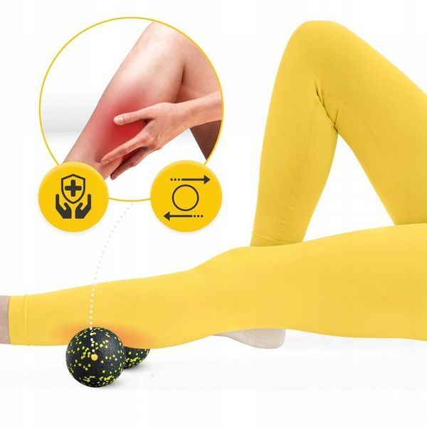 Масажний м'яч подвійний 4FIZJO EPP DuoBall 08 Black/Yellow (P-5907222931301) 146030-2692 фото