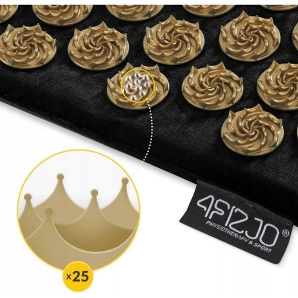 Килимок акупунктурний з подушкою 4FIZJO Ergo Mat XL Аплікатор Кузнєцова Black/Gold (P-5907739313843) 154228-2692 фото