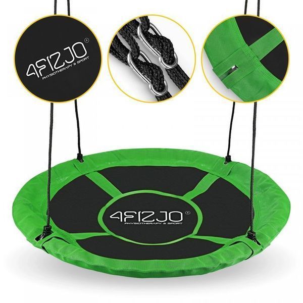Гойдалка-гніздо кругла 4FIZJO L 100 см Black/Green (P-5907739314512) 145612-2692 фото