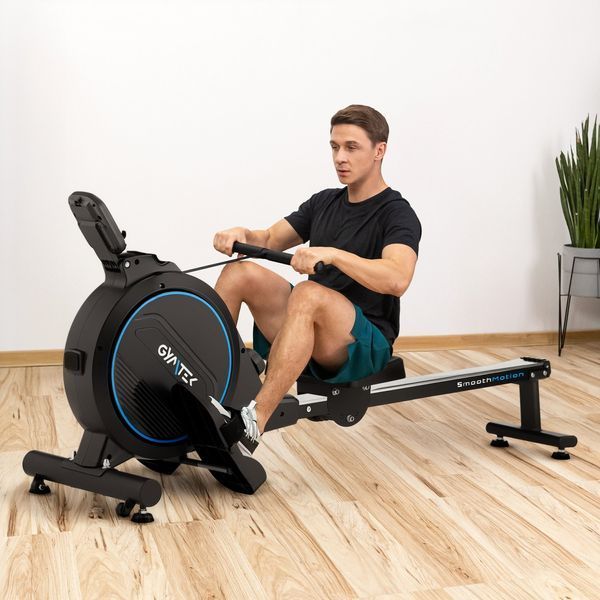 Гребний тренажер Gymtek XR800 синий &ndash; ефективне тренування всього тіла вдома 5905884427057 фото