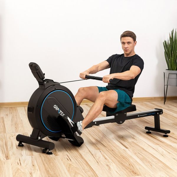 Гребний тренажер Gymtek XR800 синий &ndash; ефективне тренування всього тіла вдома 5905884427057 фото