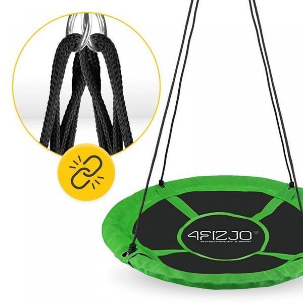 Гойдалка-гніздо кругла 4FIZJO L 100 см Black/Green (P-5907739314512) 145612-2692 фото