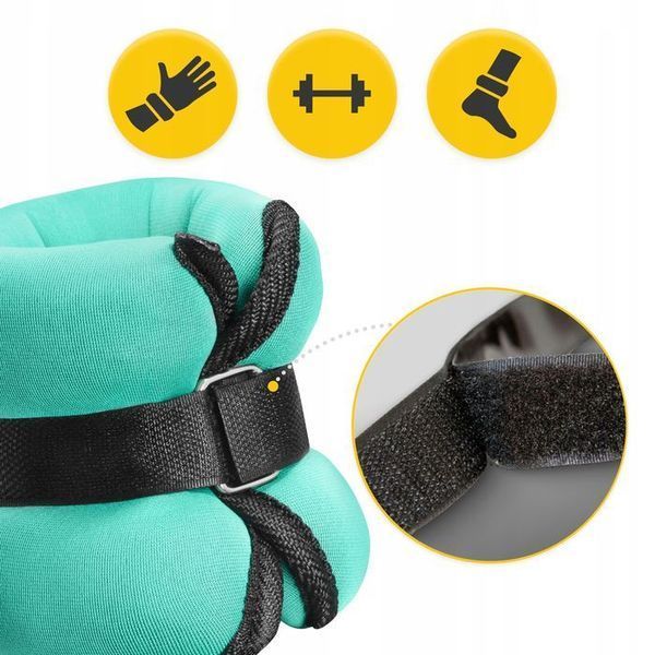 Обважнювачі-манжети для ніг та рук 4FIZJO 2 x 1.5 кг Black/Green (P-5907739311092) 147942-2692 фото