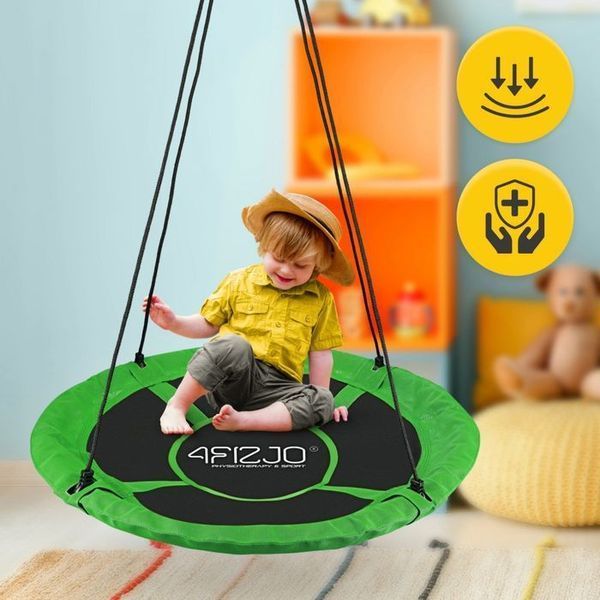 Гойдалка-гніздо кругла 4FIZJO L 100 см Black/Green (P-5907739314512) 145612-2692 фото