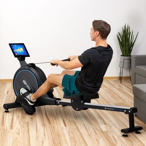 Гребний тренажер Gymtek XR800 синий &ndash; ефективне тренування всього тіла вдома 5905884427057 фото