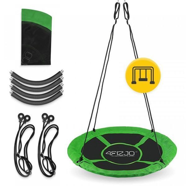 Гойдалка-гніздо кругла 4FIZJO L 100 см Black/Green (P-5907739314512) 145612-2692 фото