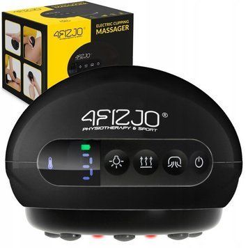 Масажна вакуумна банка 4FIZJO акумуляторна з ІЧ прогрівом Black (P-5907739318695) P-5907739318695 фото