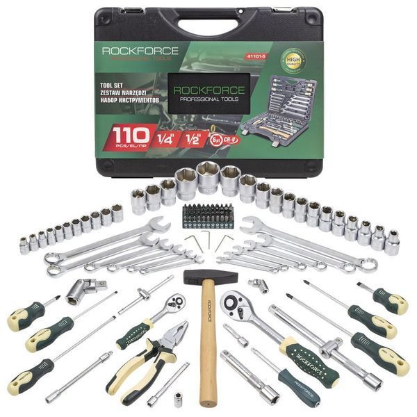 Набір інструментів 110 пр.1/4"&1/2"(6-гран)(5-32 мм) ROCKFORCE RF-41101-5 153775-2977482 фото