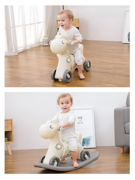Коник-гойдалка з підсвіткою 3в1 Terrio "Glowy" Салатово-біла 82612-163765 фото