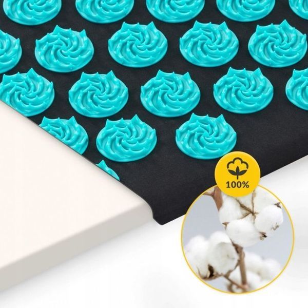 Килимок акупунктурний з подушкою 4FIZJO Ergo Mat Аплікатор Кузнєцова Black/Blue (P-5907739313911) 145614-2692 фото